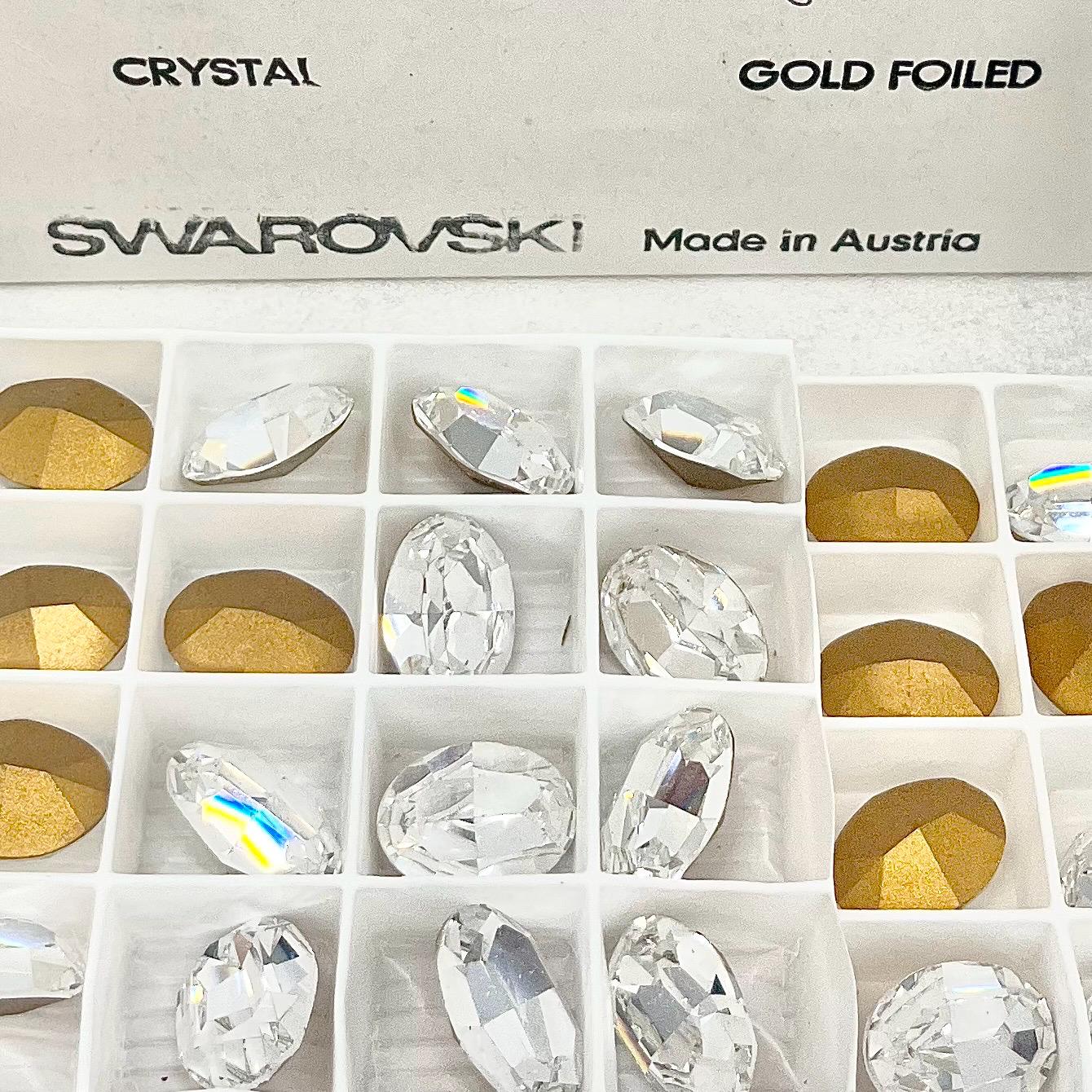 2 x Vintage 18x13mm Clear Oval Swarovski Crystal Rhinestone Point Back Stones 4100 - for jewellery making & crafts - SD1 TheGreenGlassGemShop