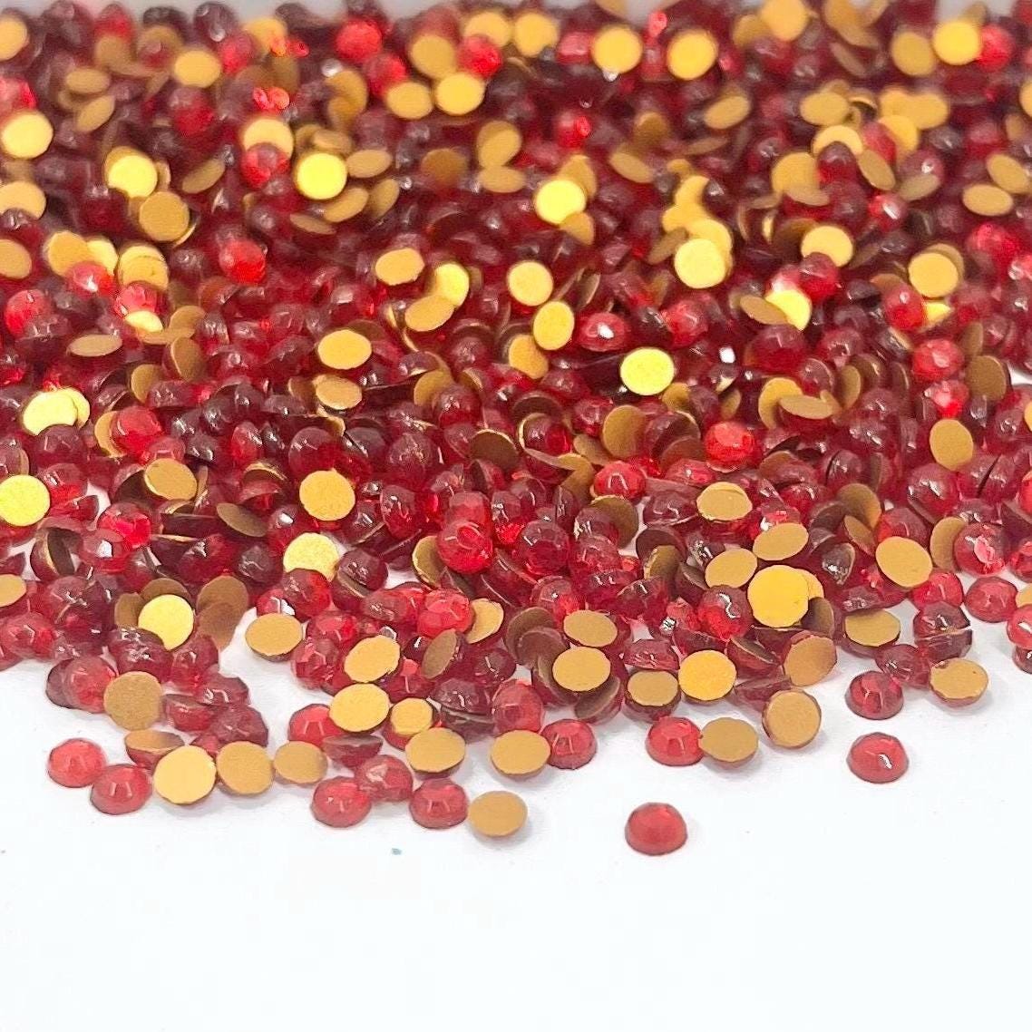 100 x Vintage SS11 Siam Ruby Red Czech Crystal Flat Back Rhinestones 2.90-3.00mm - for jewellery making & crafts - TB10 TheGreenGlassGemShop