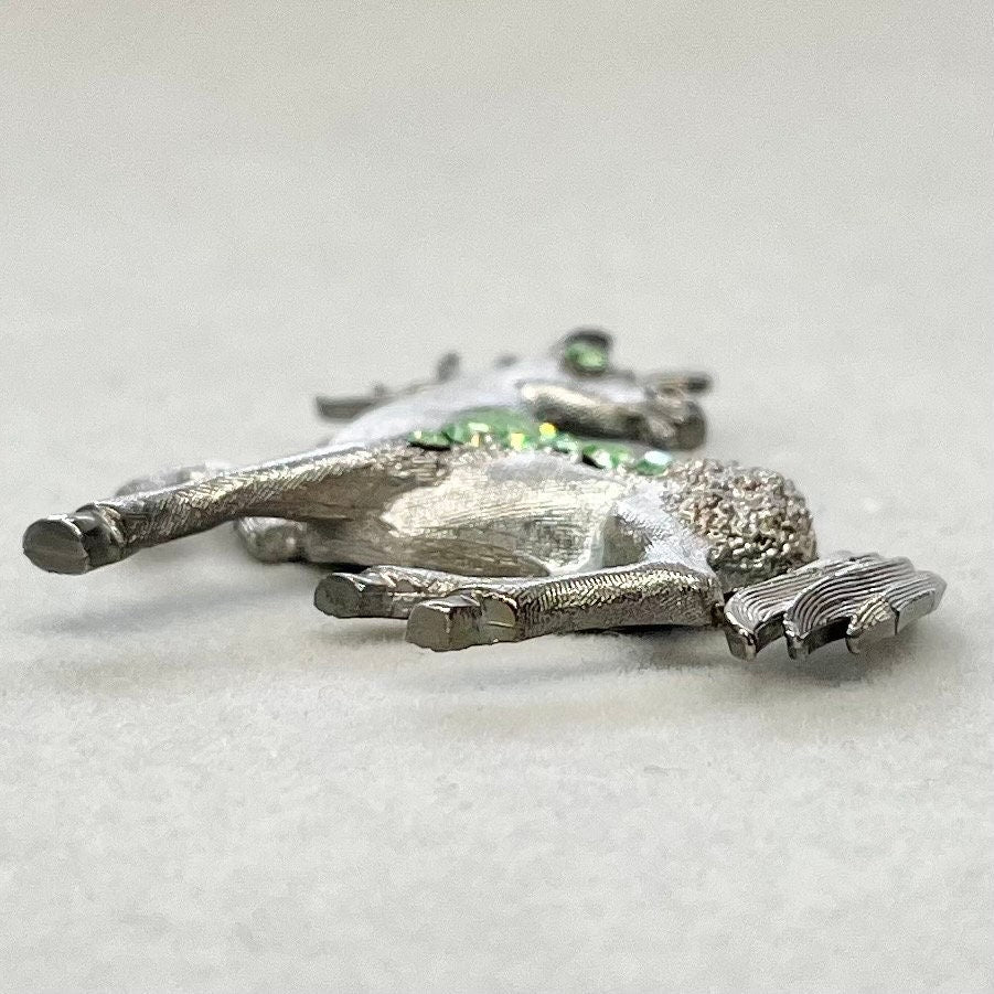 Vintage Horse Pendant with Green Vintage Uranium Swarovski Crystal Elements in a Pewter Tone Setting UV Reactive Glow TheGreenGlassGemShop