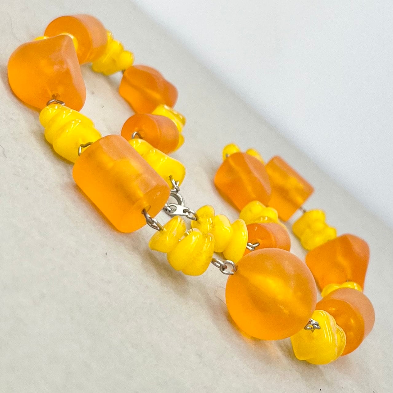 Vintage Chunky Orange Acrylic / Plastic Bead Necklace Retro Statement Piece Vintage Jewellery 19” Long TheGreenGlassGemShop