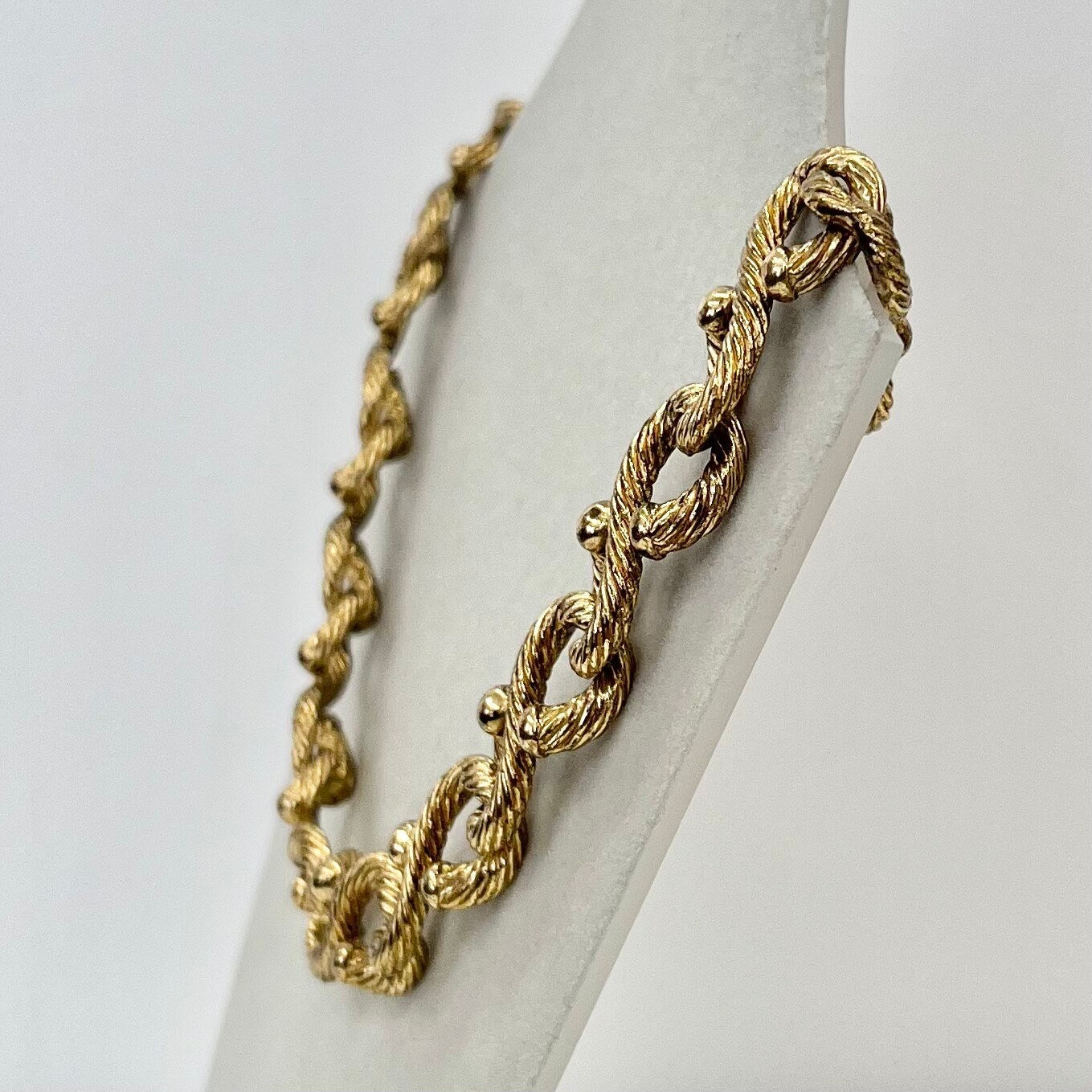 Vintage Gold Tone Chunky Knot Design Collar Necklace 1970’s - 1980’s TheGreenGlassGemShop