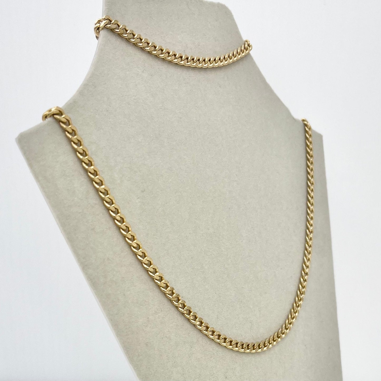 Vintage Pierre Cardin Gold Tone Flat Curb Chain Necklace & Bracelet Set 18” Necklace 7” Bracelet TheGreenGlassGemShop