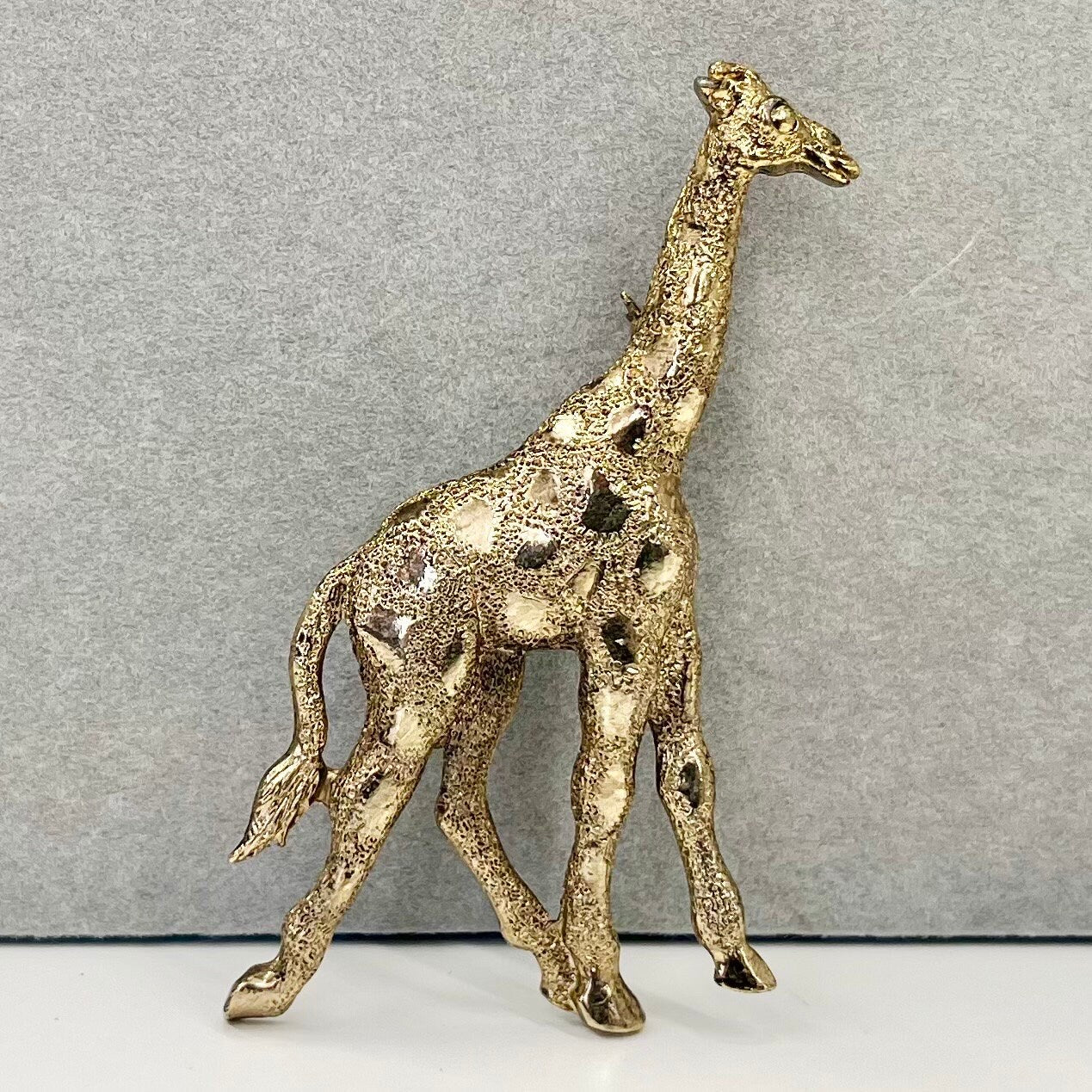 Vintage Gold Tone Crystal Textured Giraffe Brooch Animal Brooch Costume Jewellery Piece TheGreenGlassGemShop