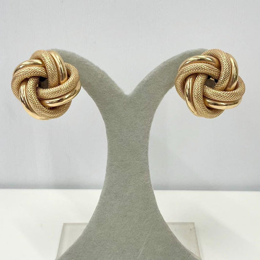 Vintage 9ct Gold Large Twisted Knot Stud Earrings for Pierced Ears Fully Hallmarked 9ct Gold TheGreenGlassGemShop