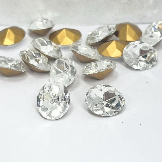 2 x Vintage 12x10mm Clear Oval Swarovski Crystal Rhinestone Point Back Stones 4130/2 - for jewellery making & crafts - SD1 TheGreenGlassGemShop