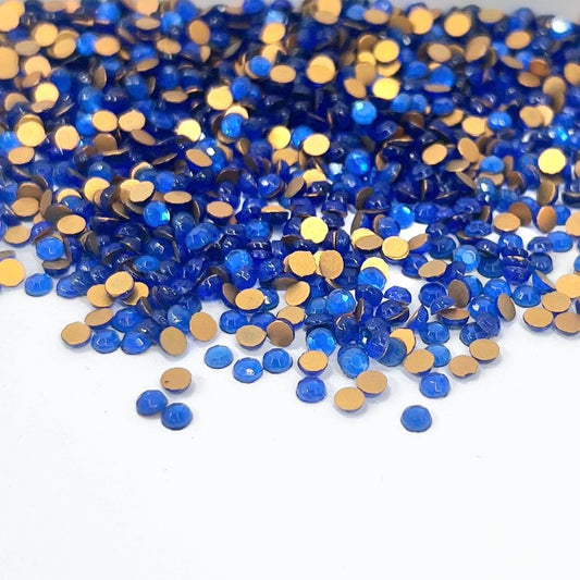 100 x Vintage SS9 Sapphire Blue Czech Crystal Flat Back Rhinestones 2.50-2.60mm - for jewellery making & crafts - TB3 TheGreenGlassGemShop
