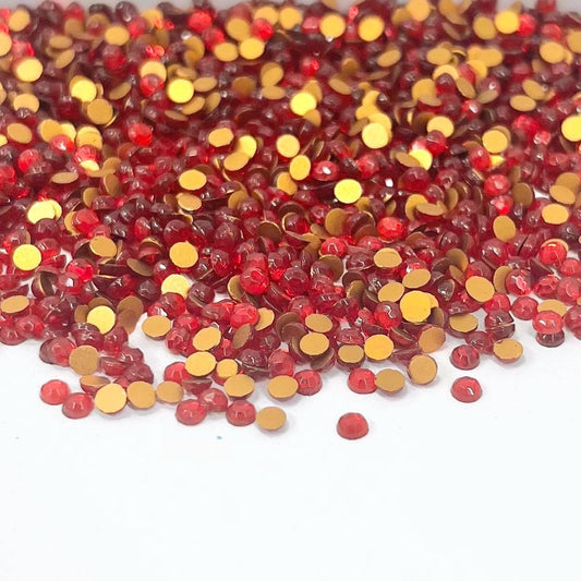 100 x Vintage SS9 Siam Ruby Red Czech Crystal Flat Back Rhinestones 2.50-2.60mm - for jewellery making & crafts - TB9 TheGreenGlassGemShop
