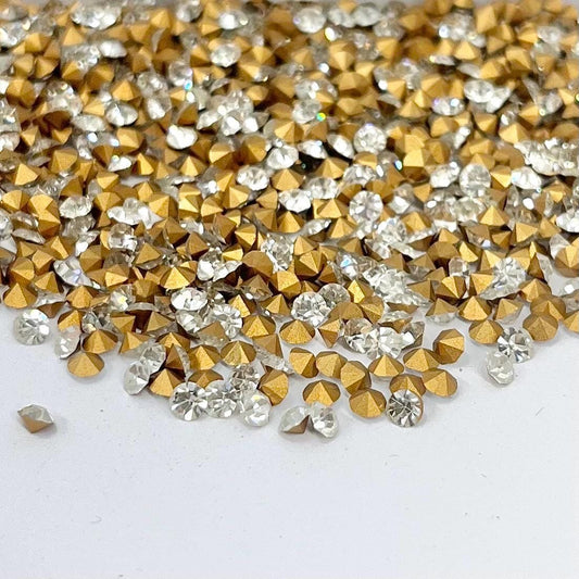 100 x Vintage SS11 Clear Czech Crystal Rhinestone Point Back Chaton Stones 2.90-3.00mm - for jewellery making & crafts - TB20 TheGreenGlassGemShop