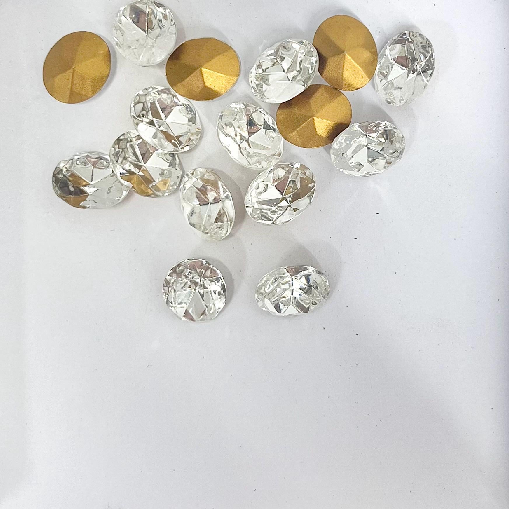2 x Vintage 12x10mm Clear Oval Swarovski Crystal Rhinestone Point Back Stones 4130/2 - for jewellery making & crafts - SD1 TheGreenGlassGemShop