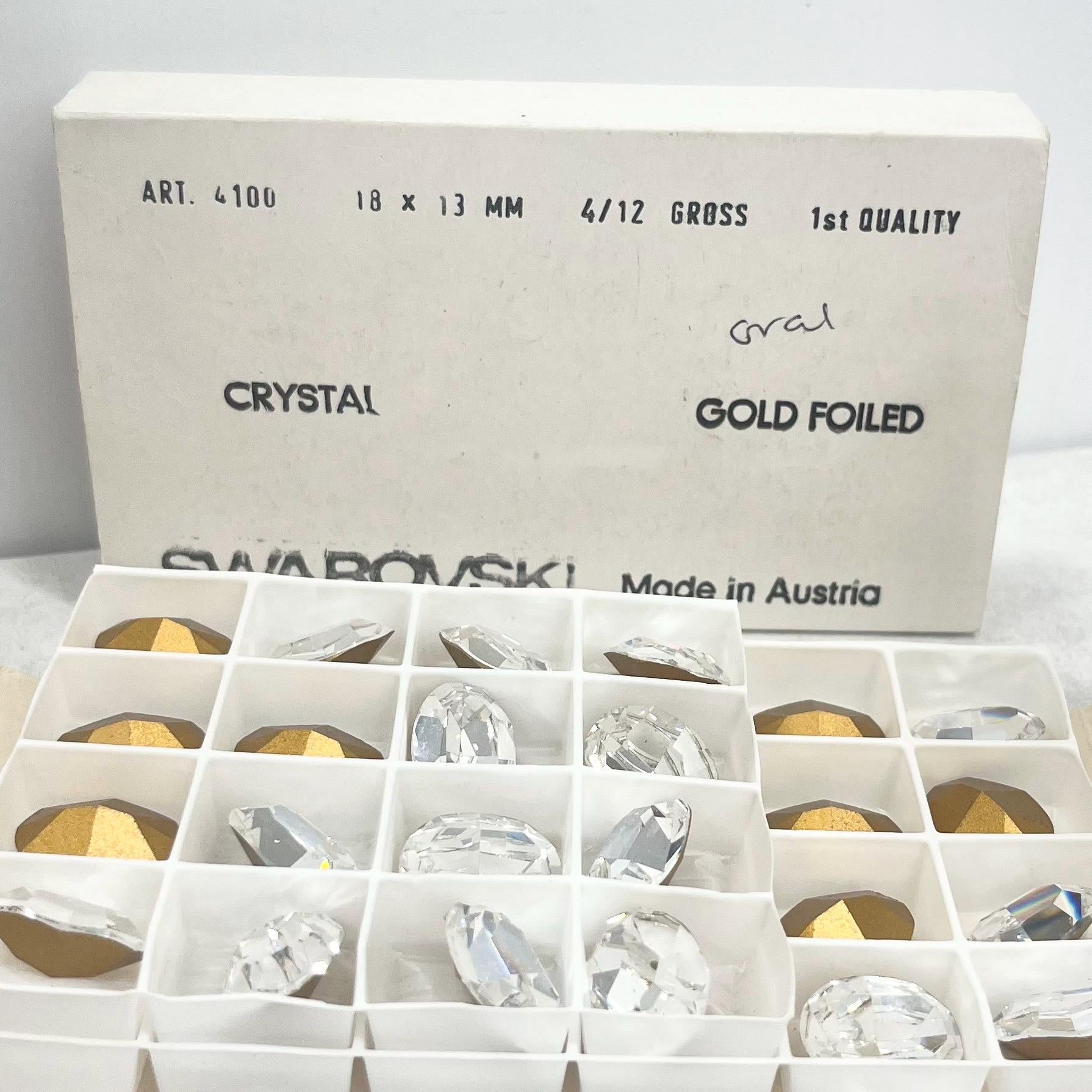 2 x Vintage 18x13mm Clear Oval Swarovski Crystal Rhinestone Point Back Stones 4100 - for jewellery making & crafts - SD1 TheGreenGlassGemShop