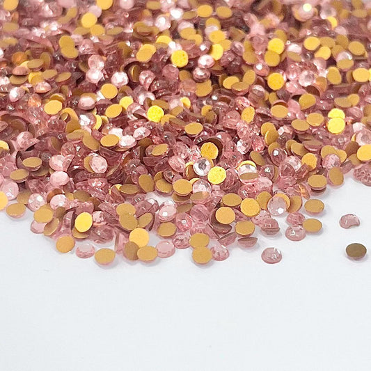 100 x Vintage SS9 Rose Pink Czech Crystal Flat Back Rhinestones 2.50-2.60mm - for jewellery making & crafts - TB1 TheGreenGlassGemShop