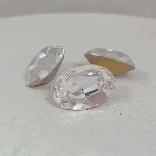2 x Vintage 18x13mm Clear Oval Swarovski Crystal Rhinestone Point Back Stones 4100 - for jewellery making & crafts - SD1